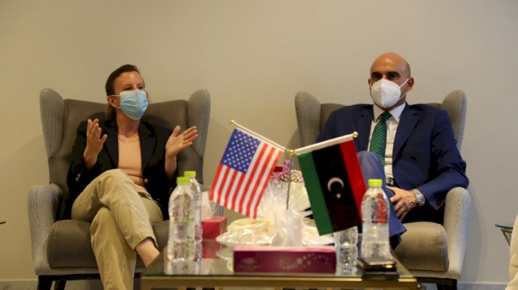 الأربد يبحث مع رئيسة غرفة التجارة الأمريكية بليبيا سبل تعزيز العلاقات بين البلدين